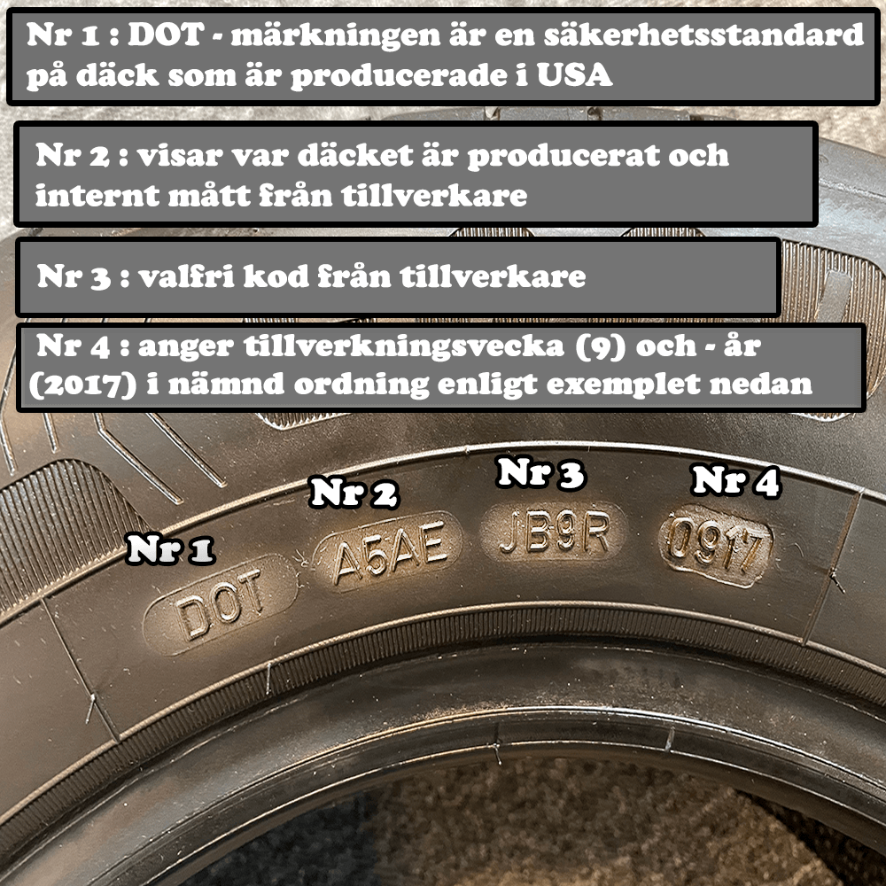 DOT märkning däck - allt du behöver veta - Däckskiftarna